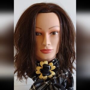 Ultra Craft gold-tone flower scarf brooch